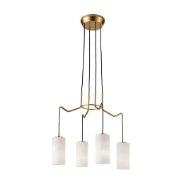 Φωτιστικό Οροφής Elenor 4232100 White-Gold Viokef Μέταλλο,Γυαλί