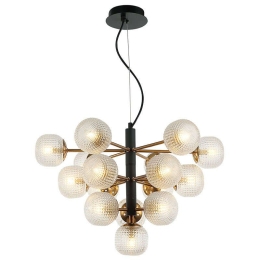 Φωτιστικό Οροφής Naysika 4239300 Black-Gold Viokef Μέταλλο,Γυαλί