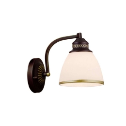 Φωτιστικό Τοίχου-Απλίκα Clair 4141500 White-Brown Viokef Μέταλλο,Γυαλί