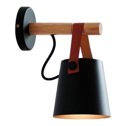 Φωτιστικό Τοίχου-Απλίκα Vetra 4231601 Black Viokef Μέταλλο,Ξύλο