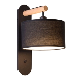 Φωτιστικό Τοίχου-Απλίκα Romeo 4221200 Black Viokef Ύφασμα