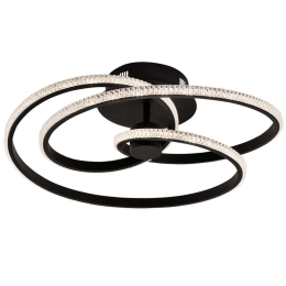Φωτιστικό Οροφής - Πλαφονιέρα Berlin 4247500 Φ520 Led Black Viokef Μέταλλο