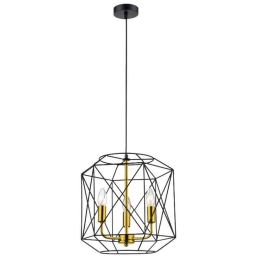 Φωτιστικό Οροφής Argo 4252200 Φ360 E14 Black-Gold Viokef Μέταλλο
