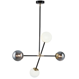 Φωτιστικό Οροφής Cross 4254800 G9 White-Black Viokef Μέταλλο,Γυαλί