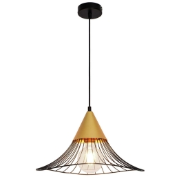 Φωτιστικό Οροφής Tina 4252900 E27 Black-Gold Viokef Μέταλλο