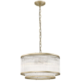 Φωτιστικό Οροφής Karolina 4259000 E14 Clear-Gold Viokef Μέταλλο,Γυαλί