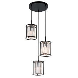 Φωτιστικό Οροφής Ronda 4256100 E14 Black-Clear Viokef Μέταλλο,Γυαλί