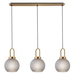 Φωτιστικό Οροφής - Ράγα Doria 4249600 E27 Gold-Black Viokef Μέταλλο,Γυαλί