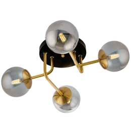Φωτιστικό Οροφής - Πλαφονιέρα Fiore 4254400 G9 Gold-Black Viokef Μέταλλο,Γυαλί