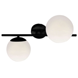 Φωτιστικό Τοίχου - Απλίκα Floris 4260200 E27/2 White-Black Viokef Μέταλλο,Γυαλί