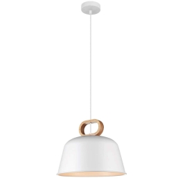 Φωτιστικό Οροφής Clip 4266800 33x173,5cm 1xE27 40W White-Natural Viokef Ατσάλι,Ξύλο