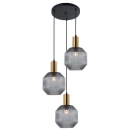 Φωτιστικό Οροφής Ariadne 4267000 45x185,5cm 3xE27 40W Black-Gold Viokef Ατσάλι,Γυαλί