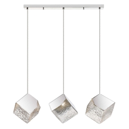 Φωτιστικό Οροφής - Ράγα Dream 4273200 84x148,5cm 3xE14 25W Clear-Chrome Viokef Ατσάλι,Γυαλί