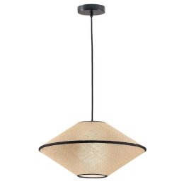 Φωτιστικό Οροφής Amica 4270200 45x140cm 1xE27 40W Natural-Black Viokef Μέταλλο,Ύφασμα