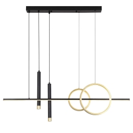 Φωτιστικό Οροφής -Ράγα Combo 4270600 100x140cm Led 799Lm 22,4W 3000K Black-Gold Viokef Ακρυλικό,Ατσάλι
