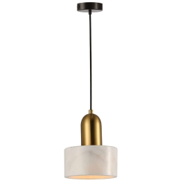 Φωτιστικό Οροφής Marble 4266100 15x140cm 1xE27 60W White-Gold Viokef Ατσάλι,Μάρμαρο