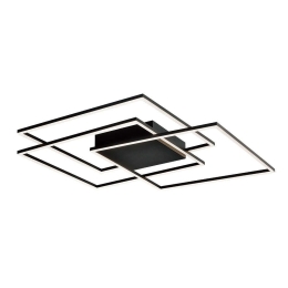 Φωτιστικό Οροφής - Πλαφονιέρα Daniel 4263400 75x7cm Led 3950Lm 79W 3000K Black Viokef Ατσάλι, Αλουμίνιο