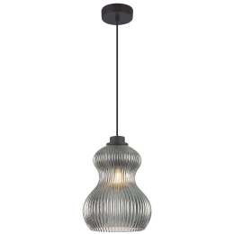 Φωτιστικό Οροφής Sharon 4264400 16,5x150cm 1xE14 40W Black-Smoke Viokef Ατσάλι,Γυαλί
