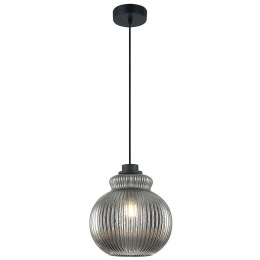 Φωτιστικό Οροφής Sharon 4264500 18x150cm 1xE14 40W Black-Smoke Viokef Ατσάλι,Γυαλί