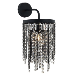 Φωτιστικό Τοίχου - Απλίκα Julianna 4263900 20x44cm 1xE14 40W Clear-Black Viokef Ατσάλι,Γυαλί