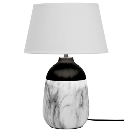 Φωτιστικό Επιτραπέζιο Regina 4253400 30x43cm 1xE14 42W Black-White Viokef Ατσάλι,Ύφασμα