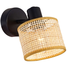 Φωτιστικό Τοίχου-Απλίκα Erica 4274700 Φ11x20x15cm 1xE14 40W Natural-Black Viokef