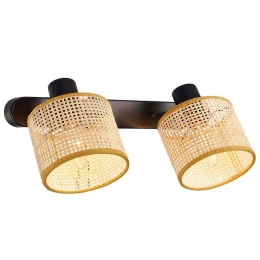Φωτιστικό Τοίχου-Απλίκα Erica 4274800 31x20x15cm 2xE14 40W Natural-Black Viokef