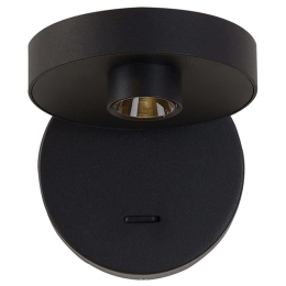 Φωτιστικό Τοίχου - Απλίκα Factory 4288001 Φ10x14,1x13cm Led 150lm 4W 3000K Black Viokef