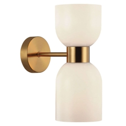 Φωτιστικό Τοίχου - Απλίκα Memory 4291800 Φ12x21,5x30cm 2xE27 40W White-Bronze Viokef