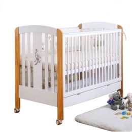 Κούνια Μωρού Ξύλινη Z-151 71x125cm White-Brown Βρεφικό