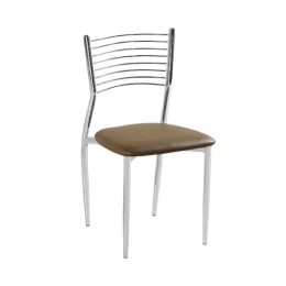 Καρέκλα Χρωμίου Evita 11.1223 Cappuccino Σ6 44X43X85cm Μέταλλο,Τεχνόδερμα