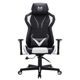 Πολυθρόνα Gaming BS6100-W Μαύρο-Λευκό 01.0147 72X70X125-133εκ.