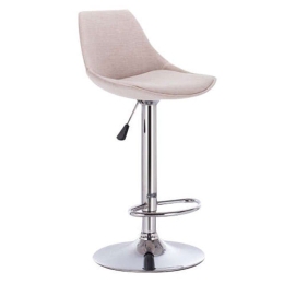 Σκαμπό Μπαρ Bar88 Με Αμορτισέρ 43.0204 Cream 38Χ46Χ85-105cm Μέταλλο,Ύφασμα