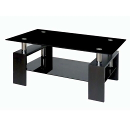 Τραπεζάκι Σαλονιού 09.0606 Linea Black 100Χ60Χ42εκ. Ξύλο,Γυαλί