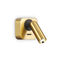 Φωτιστικό Τοίχου Bean Square Led 260662 6,5x11x8,5cm 3,5W 3000K Gold Ideal Lux