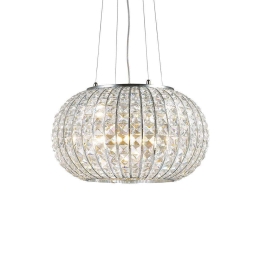 Φωτιστικό Οροφής Calypso 044200 42x32/100cm 5xE27 60W Chrome Ideal Lux