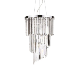Φωτιστικό Οροφής Carlton 117737 40x68/277cm 8xE14 40W Chrome Ideal Lux