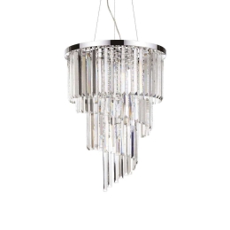 Φωτιστικό Οροφής Carlton 166247 50x75/284cm 12xE14 40W Chrome Ideal Lux