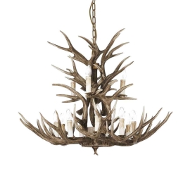 Φωτιστικό Οροφής Chalet 113975 100x75/170cm 12xE14 40W Brown Ideal Lux