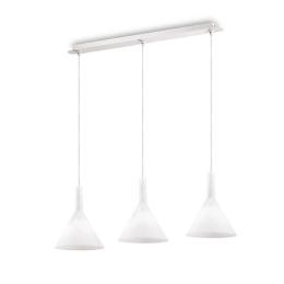 Φωτιστικό Οροφής Ράγα Cocktail 074245 82x32/125x20cm 3xE14 40W White Ideal Lux