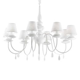 Φωτιστικό Οροφής-Πολυέλαιος Blanche 035574 92x90/180cm 8xE14 40W White Ideal Lux