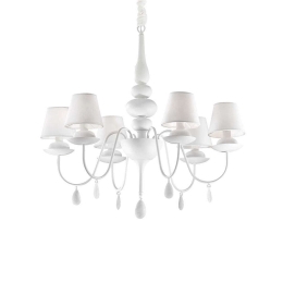 Φωτιστικό Οροφής-Πολυέλαιος Blanche 035581 78x80/186cm 6xE14 40W White Ideal Lux