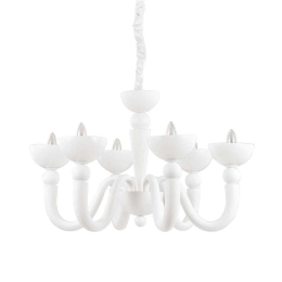 Φωτιστικό Οροφής-Πολυέλαιος Bon bon 093994 80x67/132cm 6xE14 40W White Ideal Lux