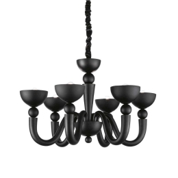 Φωτιστικό Οροφής-Πολυέλαιος Bon bon 140339 80x67/132cm 6xE14 40W Black Ideal Lux