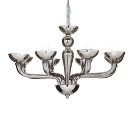 Φωτιστικό Οροφής-Πολυέλαιος Casanova 095615 88x70/156cm 8xE14 40W Smoke Ideal Lux