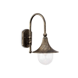 Φωτιστικό Τοίχου Cima 024134 28x46x40cm 1xE27 60W Black-Gold Ideal Lux