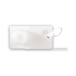 Φωτιστικό Τοίχου Με Ράφι & Υποδοχή USB Book 174822 37,5x15x17,5cm G9/Led 3000K White Ideal Lux
