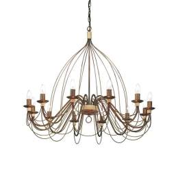 Φωτιστικό Οροφής Corte 097671 95x110/190cm 12xE14 40W Bronze Ideal Lux