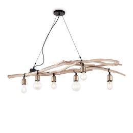 Φωτιστικό Οροφής Driftwood 180922 140x37/123x30cm 6xE27 60W Natural Ideal Lux