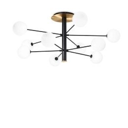 Φωτιστικό Οροφής-Πλαφονιέρα Cosmopolitan 273693 124x53,5cm 10xG9 15W Black-Gold Ideal Lux